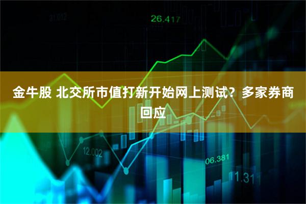 金牛股 北交所市值打新开始网上测试？多家券商回应